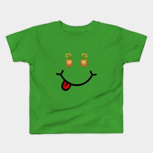 Pineapple & Smile (in the shape of a face) Kids T-Shirt